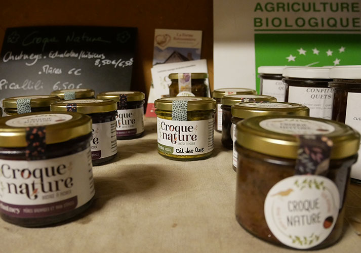 verrines bio de croque nature en vente directe à la ferme des hameaux