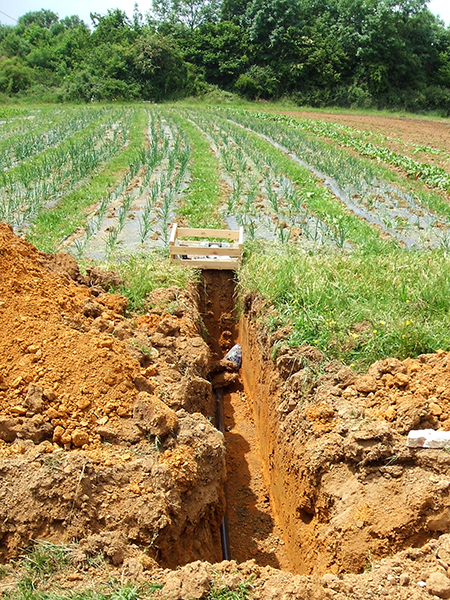 travaux d'irrigation enterrée